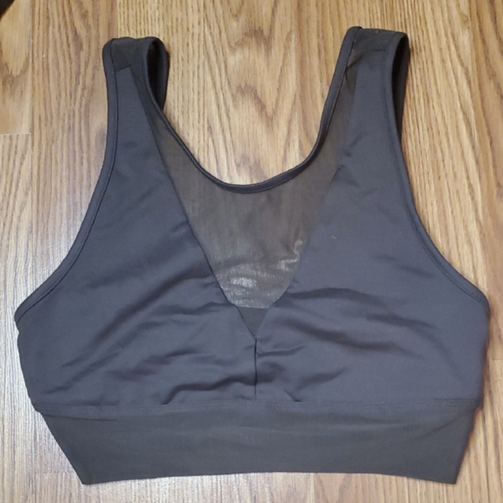 ALO Yoga DARK brown Mesh Sports Bra